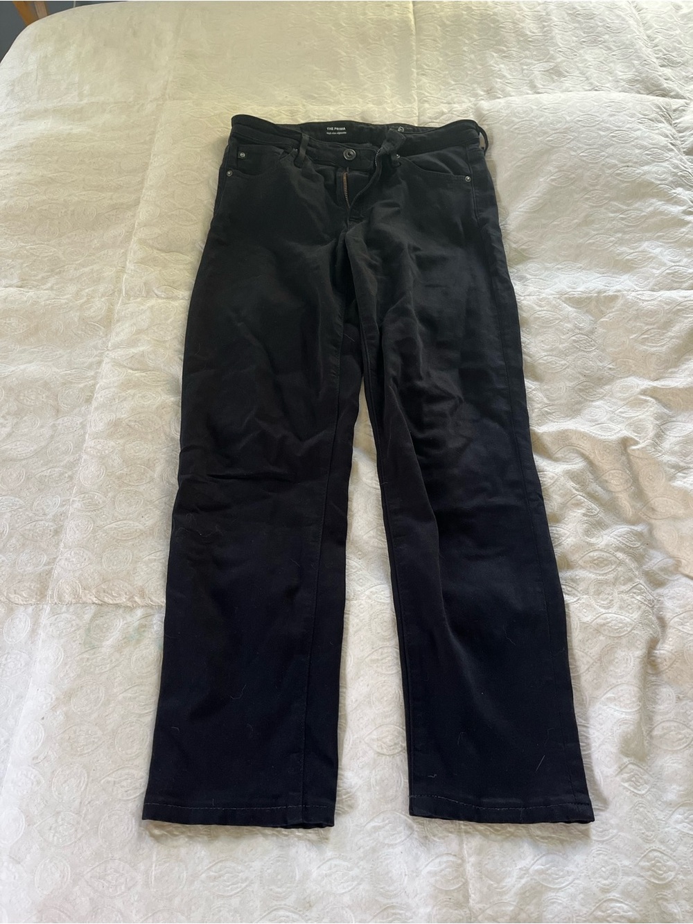Ag Adriano Goldschmied the Prima mid rise cigarette Black Jeans size 26